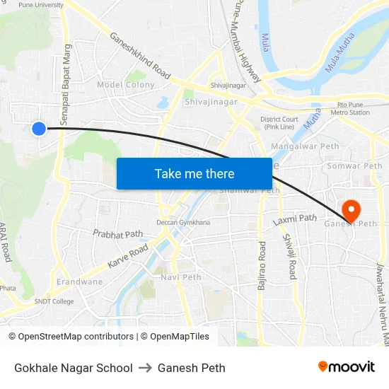 गोखले नगर स्कूल to गणेश पेठ map