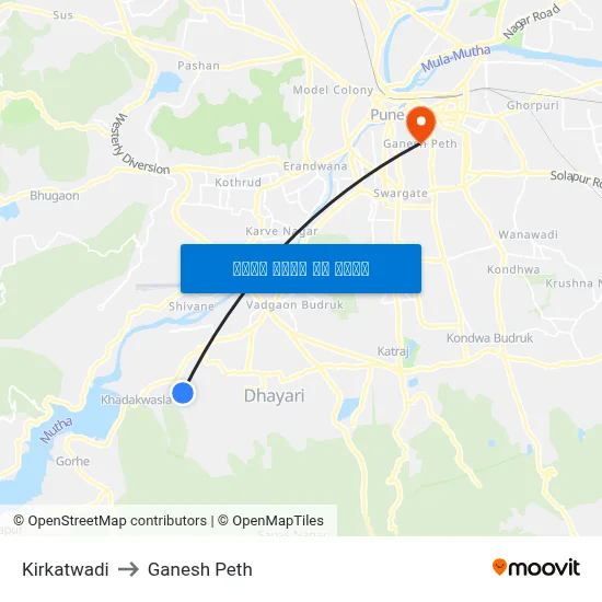 किरकटवाडी to गणेश पेठ map