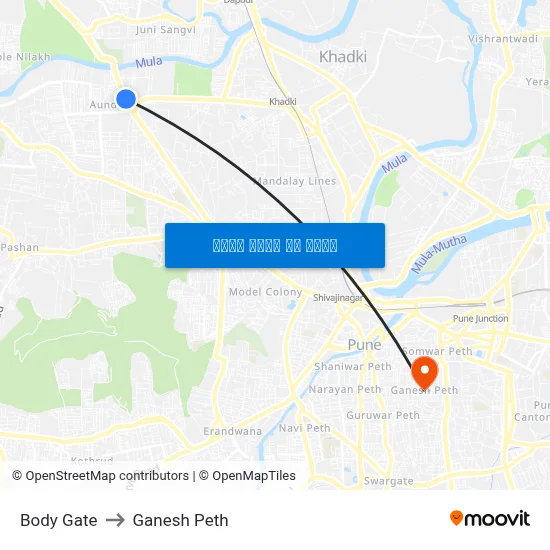 बॉडी गेट to गणेश पेठ map