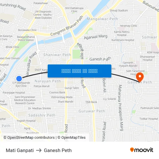 माती गणपति to गणेश पेठ map