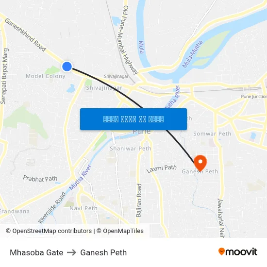 म्हसोबा गेट to गणेश पेठ map
