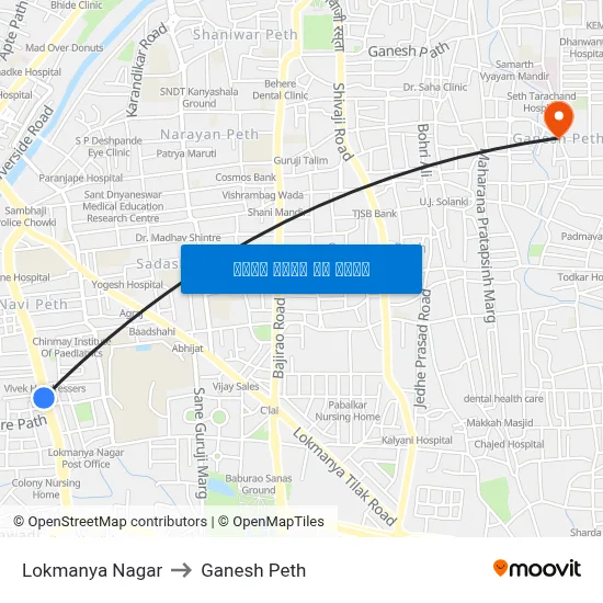 लोकमान्य नगर to गणेश पेठ map