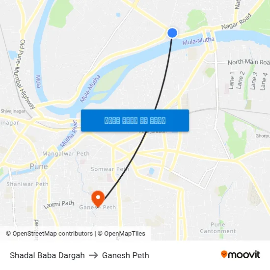 शादल बाबा दरगाह to गणेश पेठ map