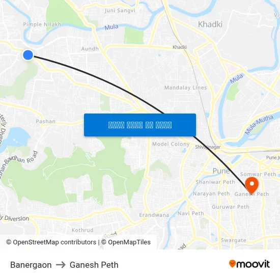 बानेरगाव to गणेश पेठ map