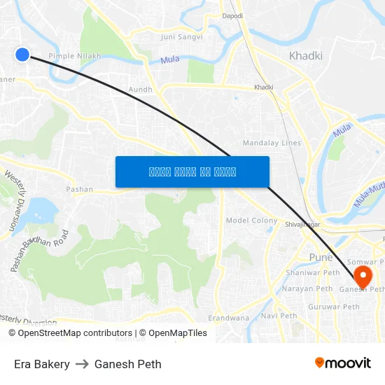 एरा बेकरी to गणेश पेठ map