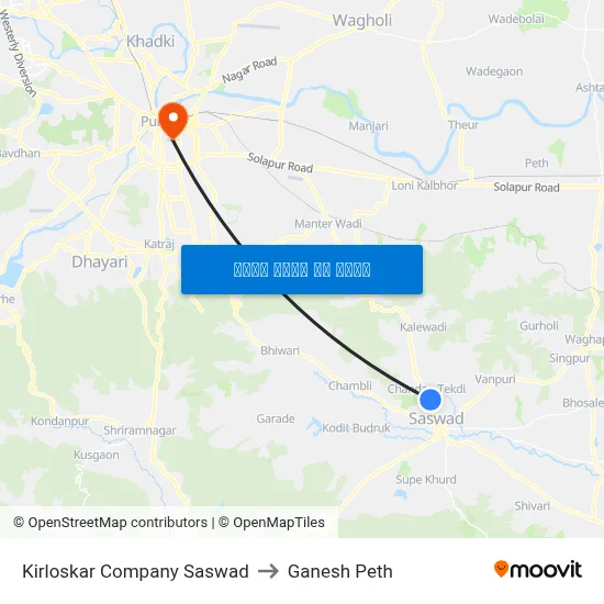 किर्लोस्कर कंपनी सासवड to गणेश पेठ map