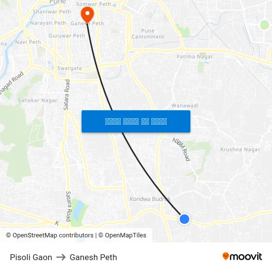 पिसोली गांव to गणेश पेठ map