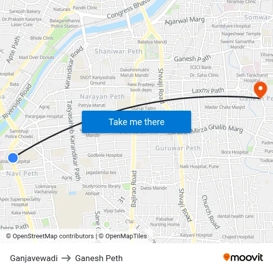 गंजवेवाडी to गणेश पेठ map