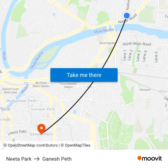 नीता पार्क to गणेश पेठ map