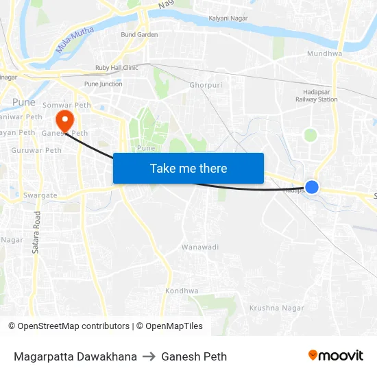 मगरपट्टा दवाखाना to गणेश पेठ map