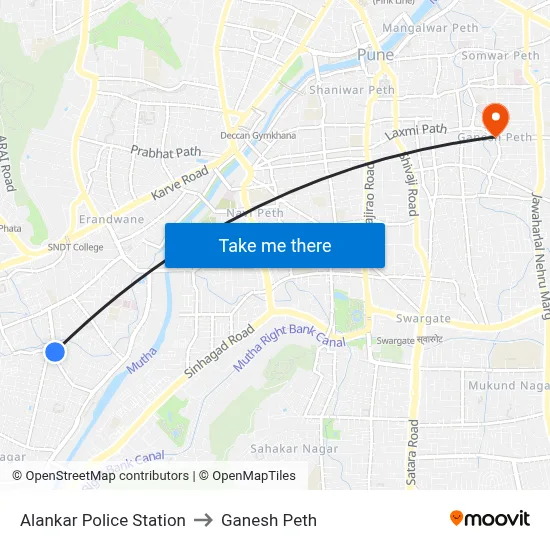 अलंकार पुलिस स्टेशन to गणेश पेठ map