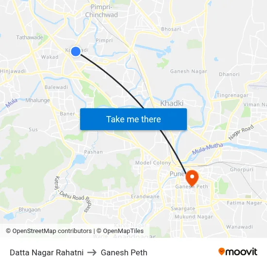 Datta Nagar Rahatni to गणेश पेठ map