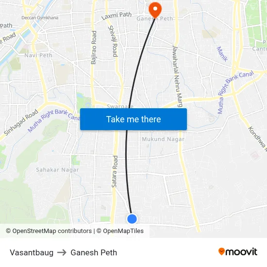 वसंतबाग to गणेश पेठ map