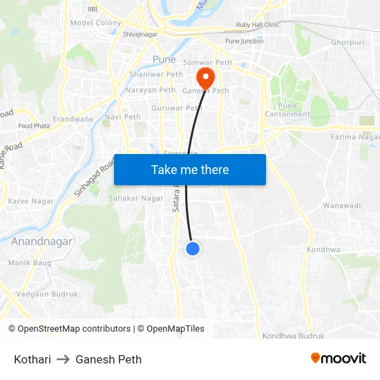 कोठारी to गणेश पेठ map