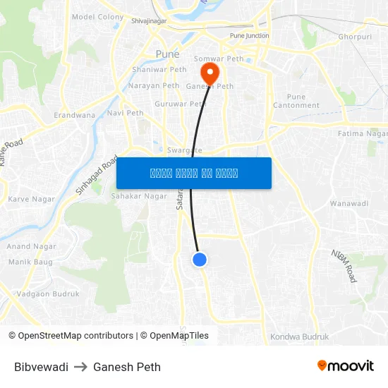 बिबवेवाड़ी to गणेश पेठ map