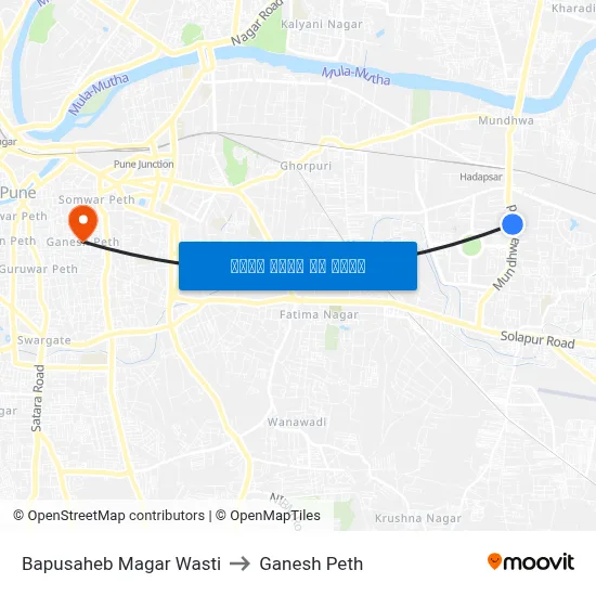 बापूसाहेब मगर वस्ती to गणेश पेठ map