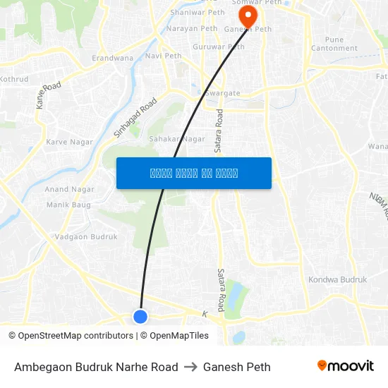 अंबेगाव बुद्रुक नरहे रोड to गणेश पेठ map