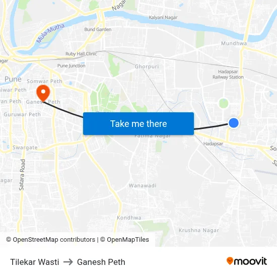 टिलेकर वस्ती to गणेश पेठ map