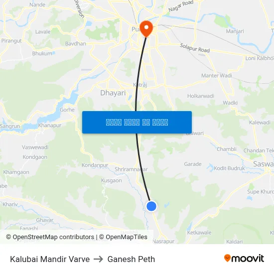 काळूबाई मंदिर वारवे to गणेश पेठ map