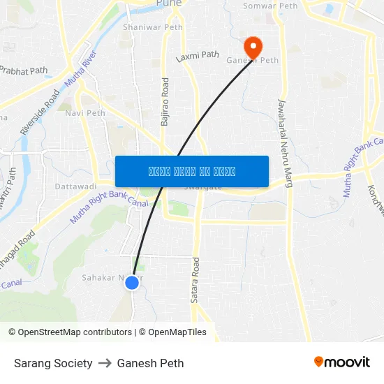 सारंग सोसाइटी to गणेश पेठ map