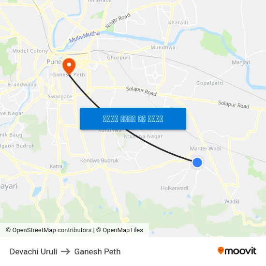 देवाची उरुली to गणेश पेठ map