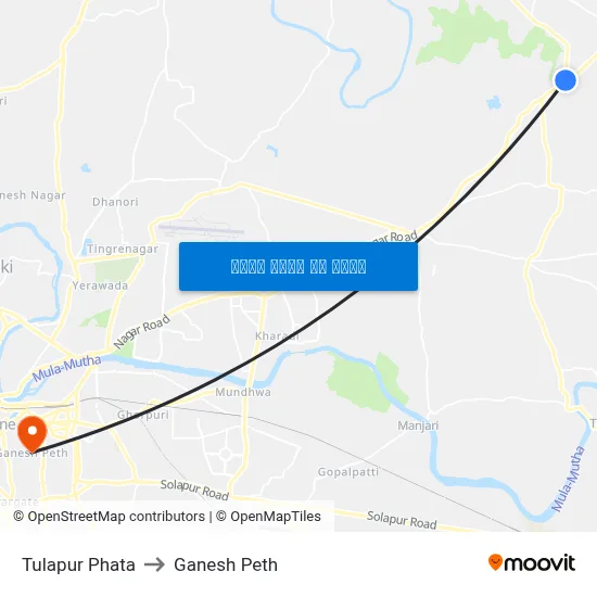 तुळापूर फाटा to गणेश पेठ map