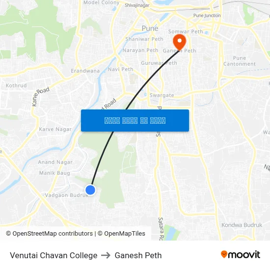 वेणूताई चव्हाण कॉलेज to गणेश पेठ map