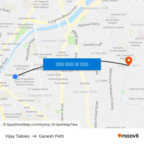 विजय टॉकीज to गणेश पेठ map