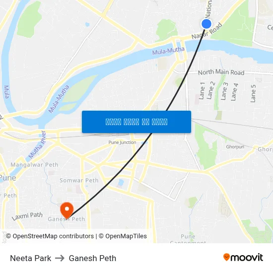 नीता पार्क to गणेश पेठ map