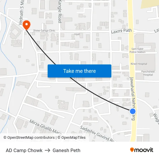 एडी कैंप चौक to गणेश पेठ map