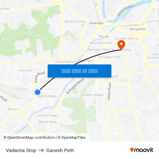 वडाचा स्टॉप to गणेश पेठ map