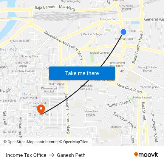 Income Tax Office to Ganesh Peth map