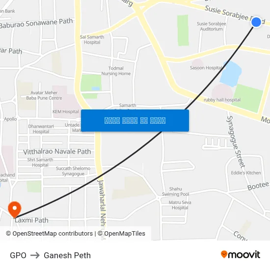जीपीओ to गणेश पेठ map