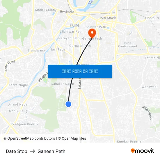 दाते स्टॉप to गणेश पेठ map