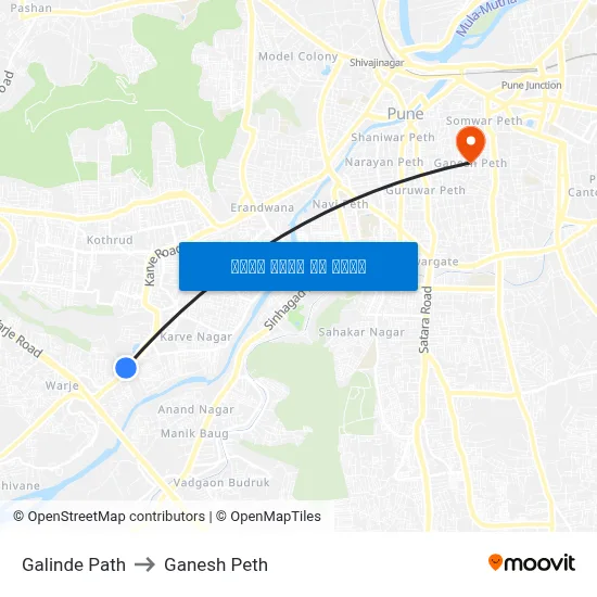 गलिंडे पथ to गणेश पेठ map