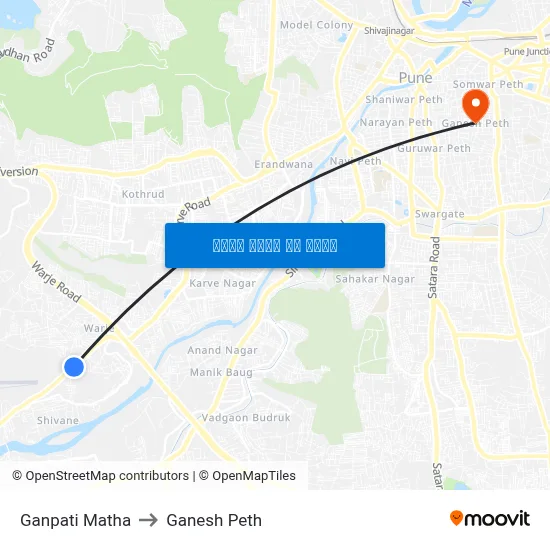 गणपति माथा to गणेश पेठ map