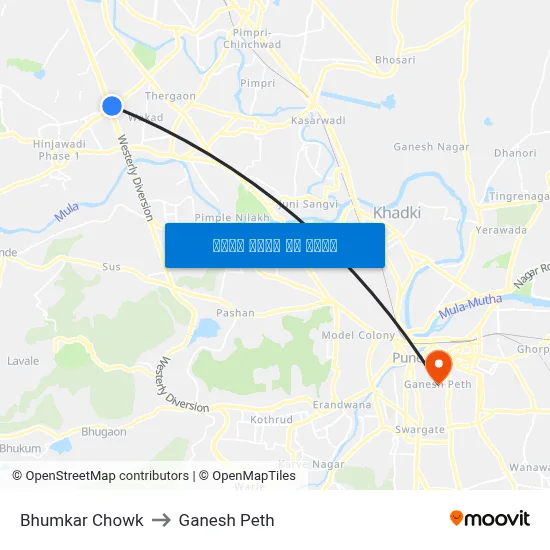 भुमकर चौक to गणेश पेठ map