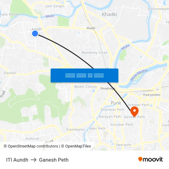आईटीआई औंध to गणेश पेठ map