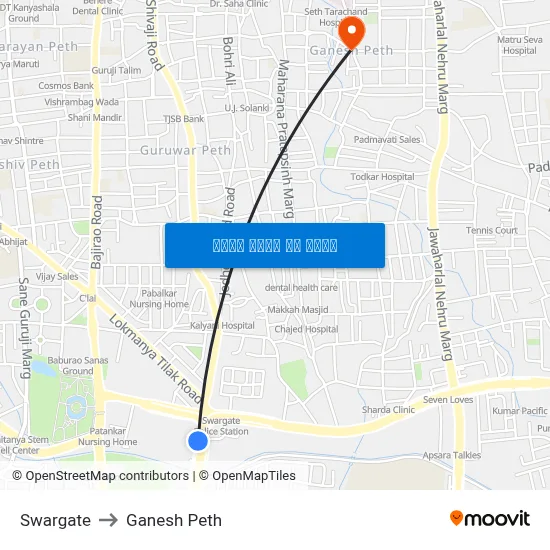 स्वारगेट to गणेश पेठ map