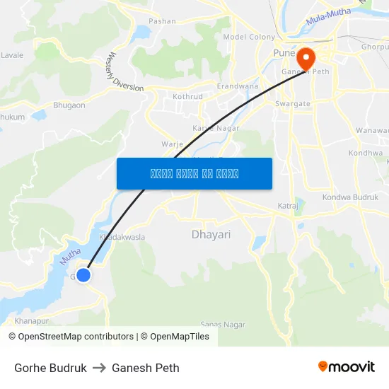 गोऱ्हे बुद्रुक to गणेश पेठ map