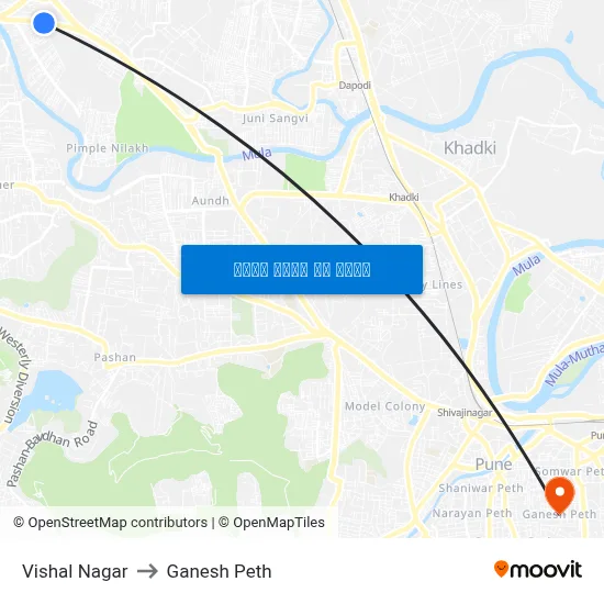 विशाल नगर to गणेश पेठ map