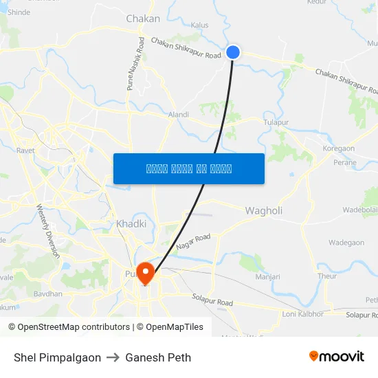 शेल पिंपलगाव to गणेश पेठ map