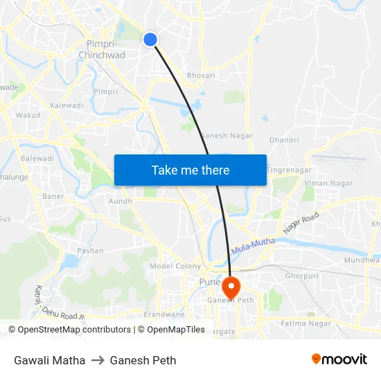 गवळी मठ to गणेश पेठ map