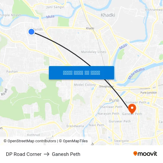डीपी रोड कॉर्नर to गणेश पेठ map