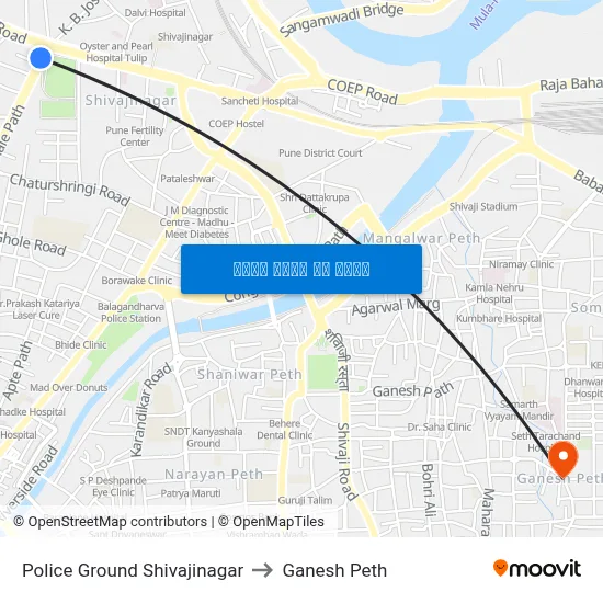 पुलिस ग्राउंड शिवाजीनगर to गणेश पेठ map