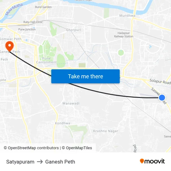 सत्यपुरम to गणेश पेठ map