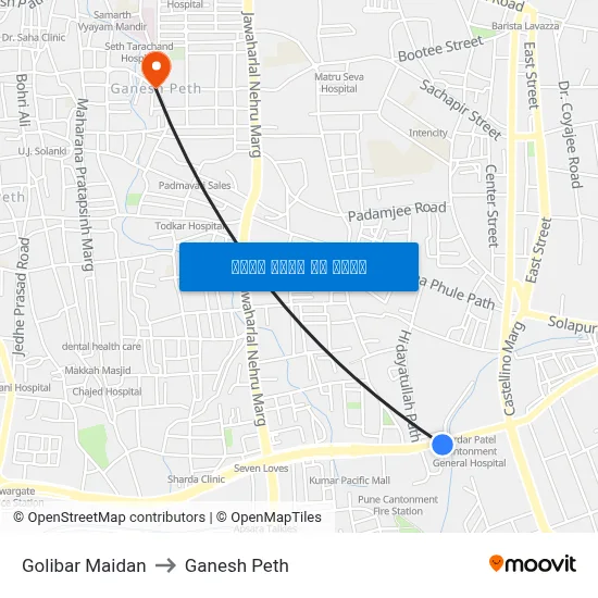 गोलीबार मैदान to गणेश पेठ map