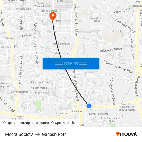 मीरा सोसाइटी to गणेश पेठ map