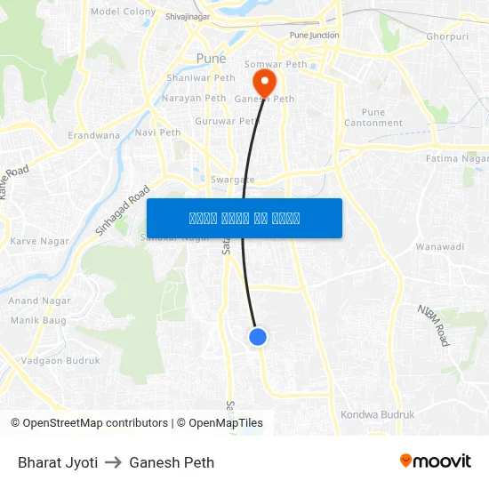 भारत ज्योति to गणेश पेठ map