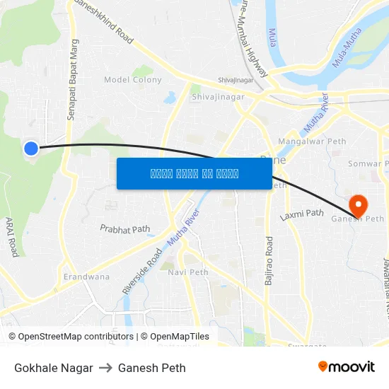 गोखले नगर to गणेश पेठ map